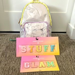 Stoney Clover Lane x Target clear backpack with two sticker patches